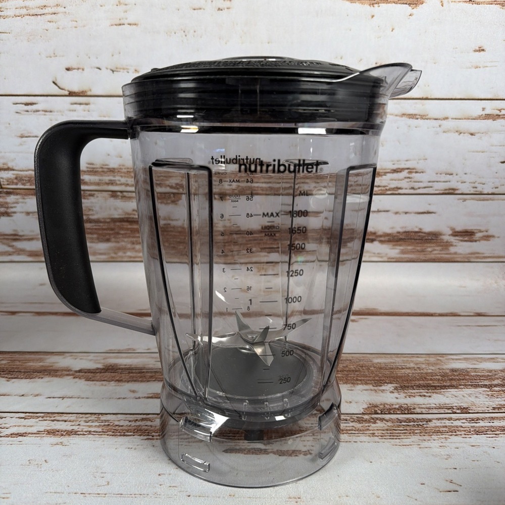 NutriBullet Blender Pitcher 64oz 8 Cup Replacement Lid Blade Used
